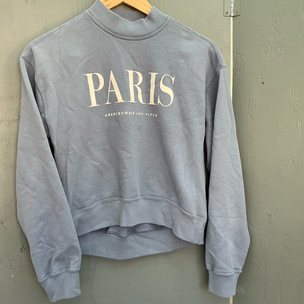 Abercrombie & Fitch Sweatshirt Soft AF Collection Paris Cropped Oversized ZS XXS